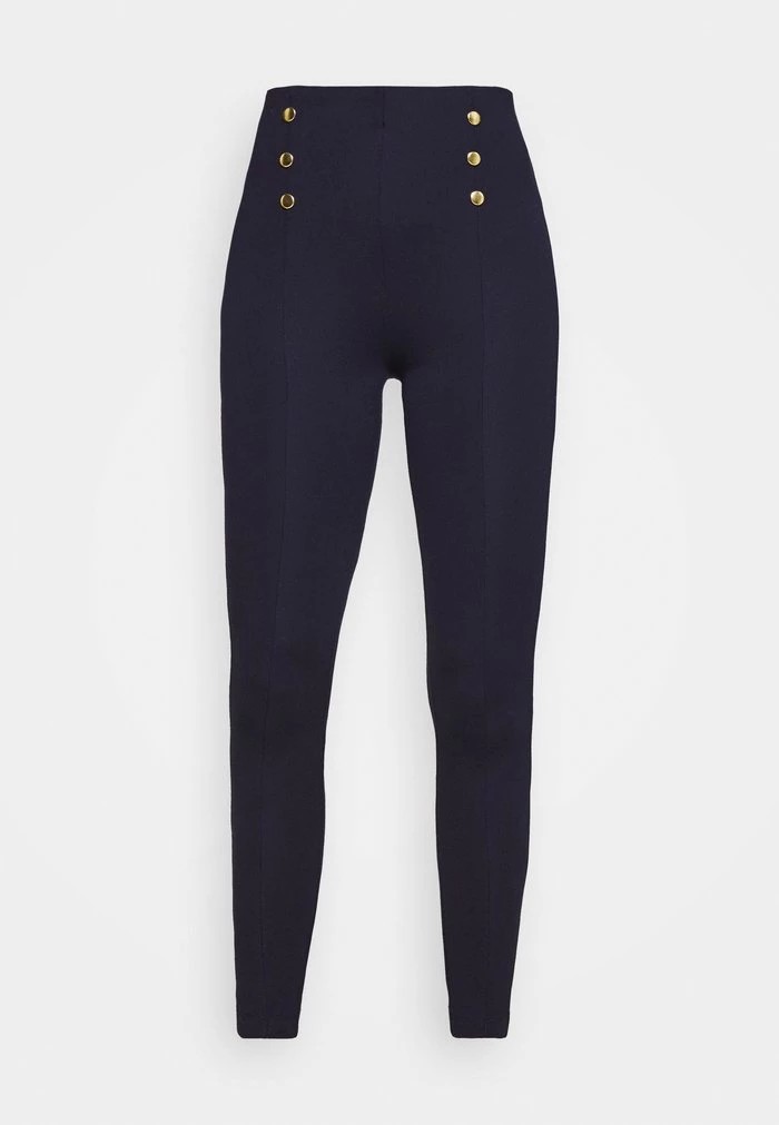 Pantalons ANNA FIELD Anna Field Punto Leggings With Button Detail Bleu Marine Femme | ONY-0166929